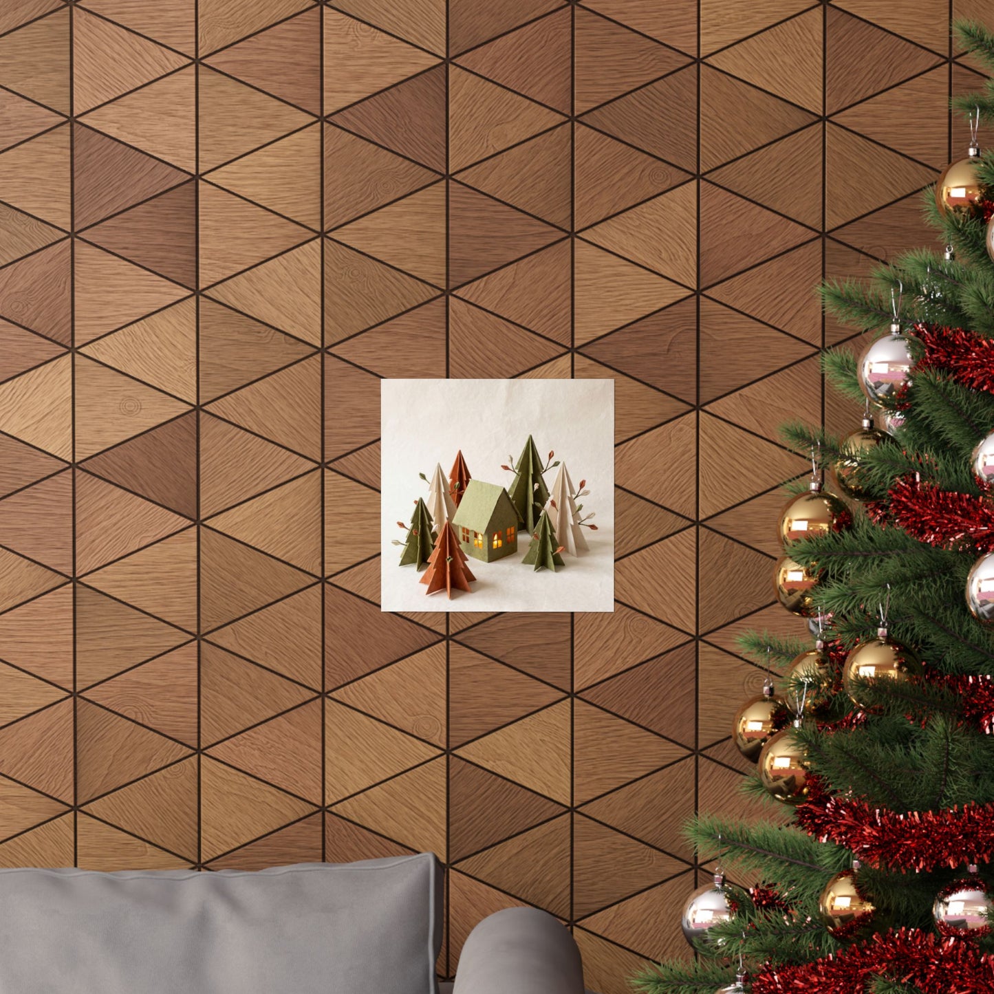 Spring Paper Fold Forest Whimsy Wall Art Print | Nostalgic Decor