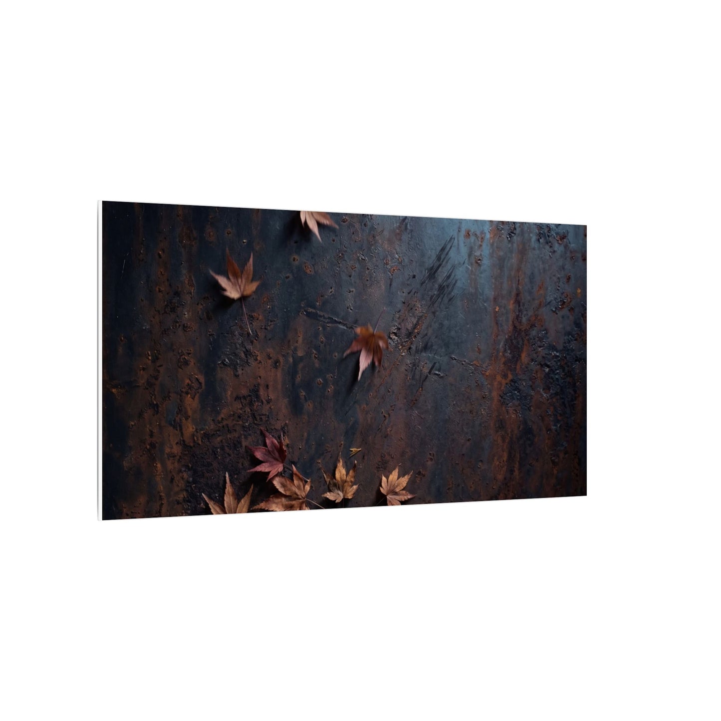 Moonlight Rust Patina Canvas Art - Dark Japandi Mono No Aware