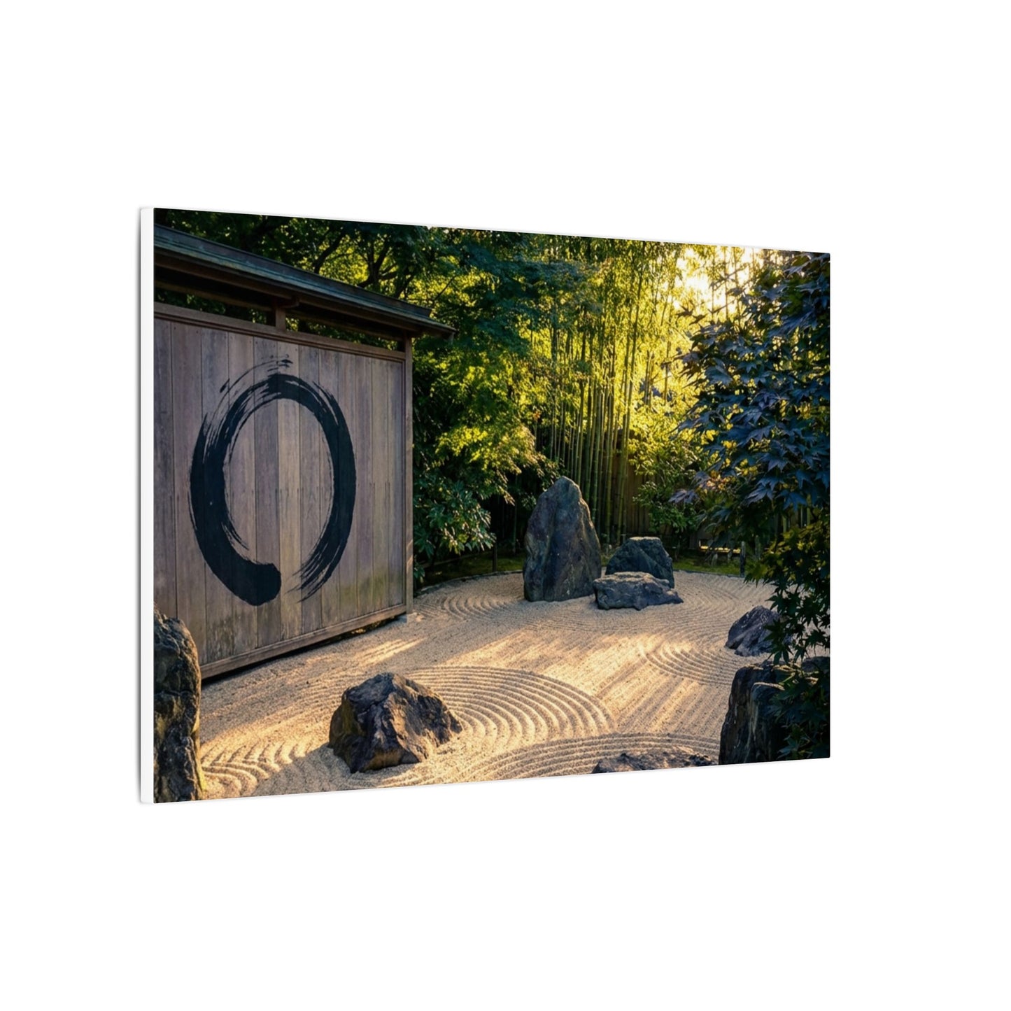 Rock Garden Enso Canvas Art | Tranquil Zen Art