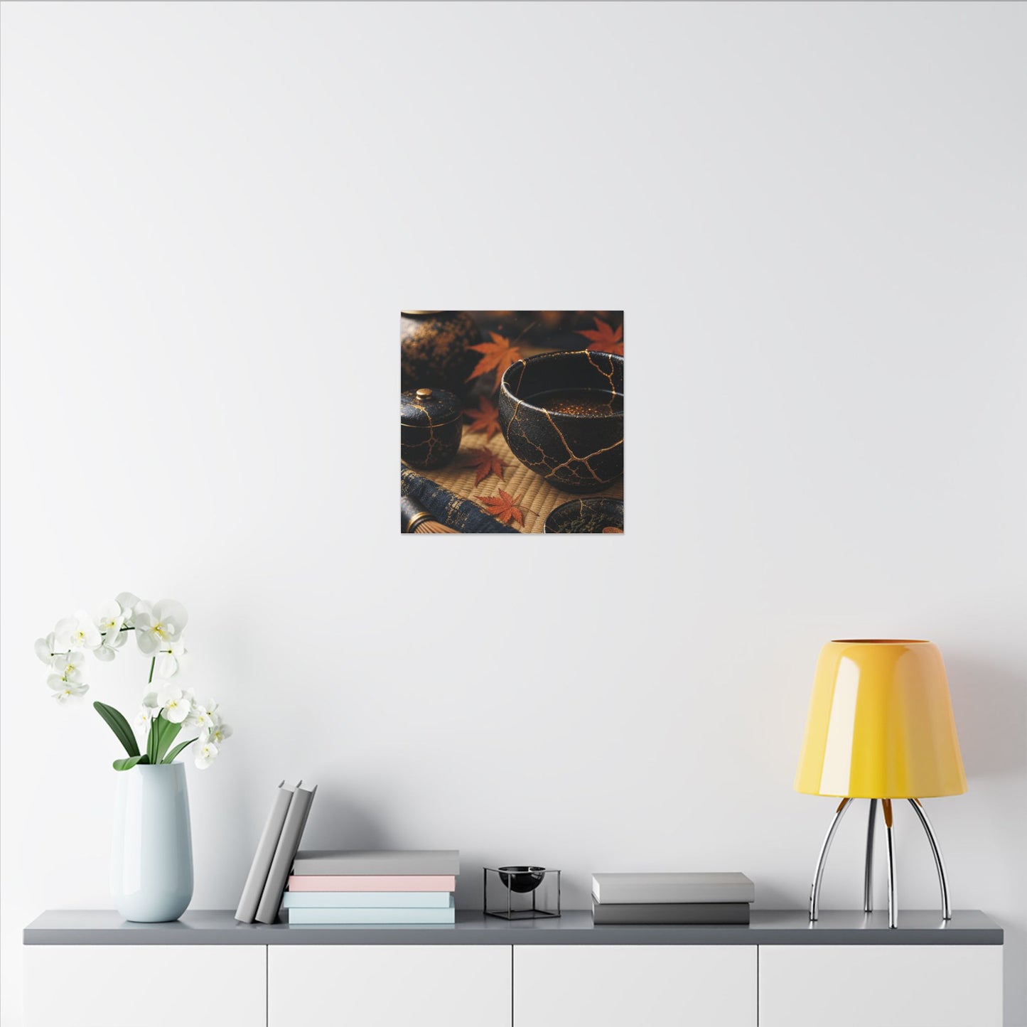 Seijaku Tea Ceremony Canvas Art - Kintsugi Gold Repair