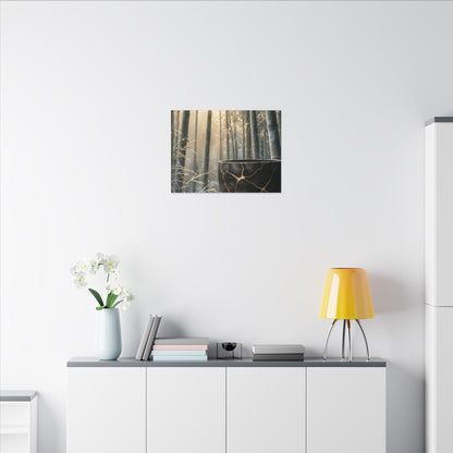 Fukinsei Bamboo Grove Canvas Art - Kintsugi Gold Repair