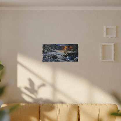 Moonlit Garden Winter Canvas Art | Kintsugi Artful Design