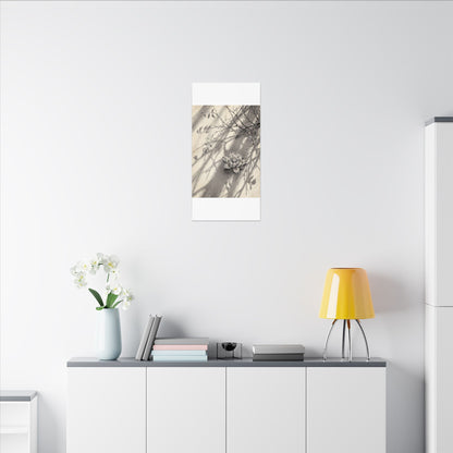 Winter Lotus Flower Sumi E Canvas Art | Contemplative Decor