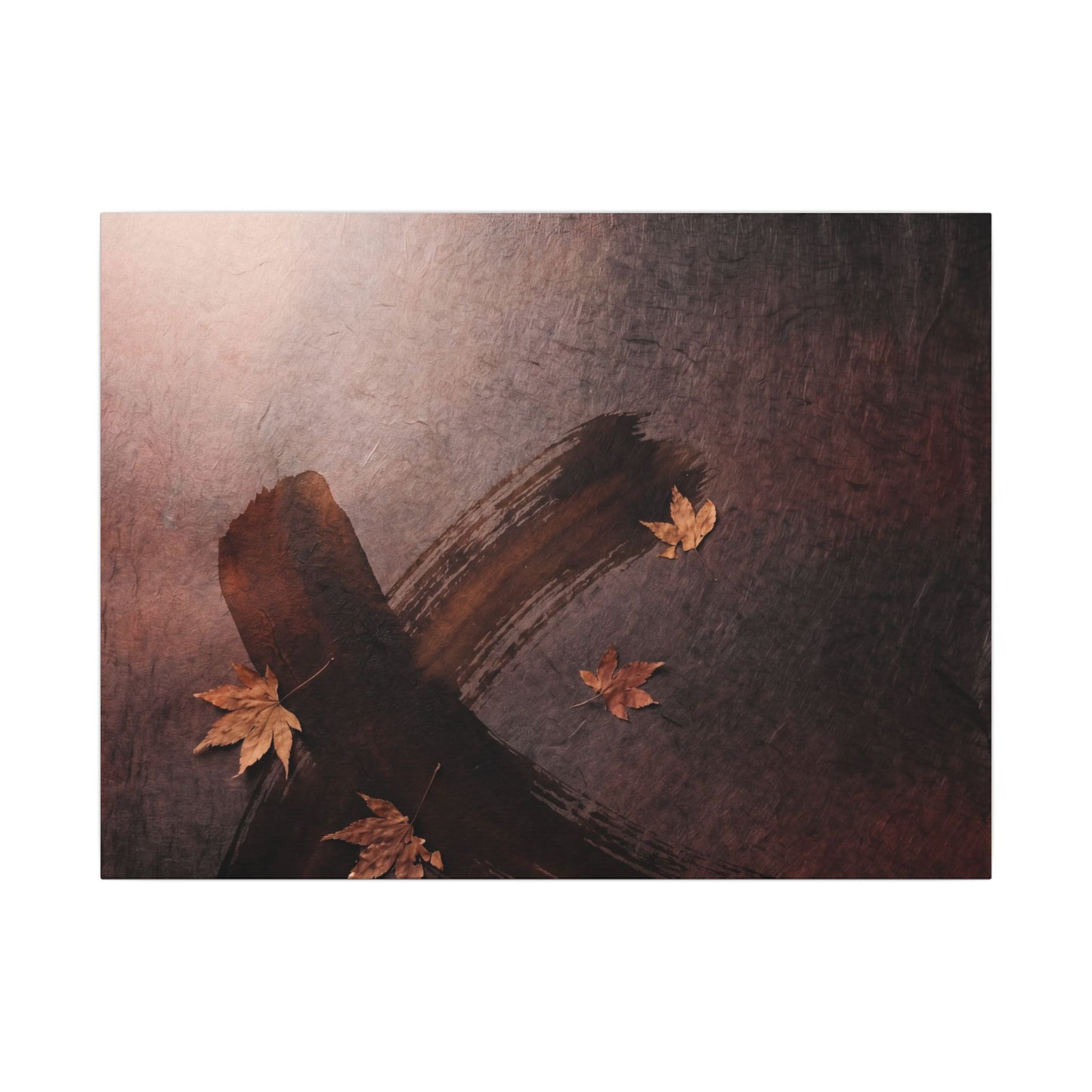 Moody Ink Brushstroke Canvas Art - Moody Minimal Dark Japandi Art Print