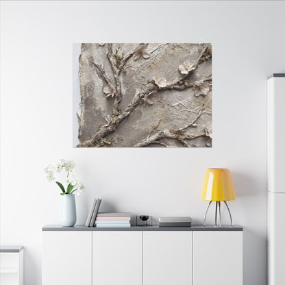 Summer Cherry Blossom Texture Canvas Art | Earthy Decor