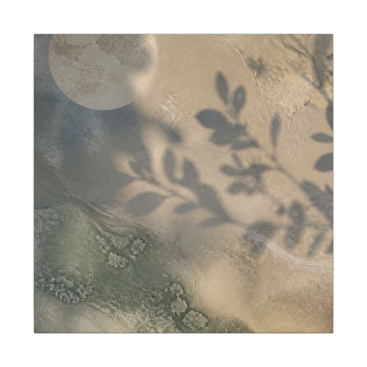Japandi Shadow Play in Moonlight | Texture Canvas Art