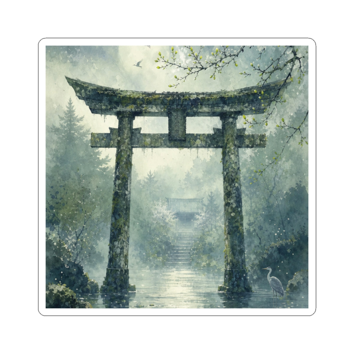 Datsuzoku Torii Gate Sticker - Japandi Watercolor