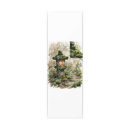 Stone Lantern Watercolor Canvas Art | Elegant Japandi Art