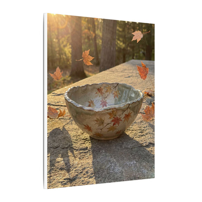 Japandi Ceramic Bowl in Golden Hour | Japanese Pattern Canvas Art