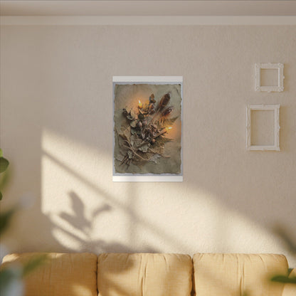 Dried Flowers Texture Canvas Art | Warm Japandi Art