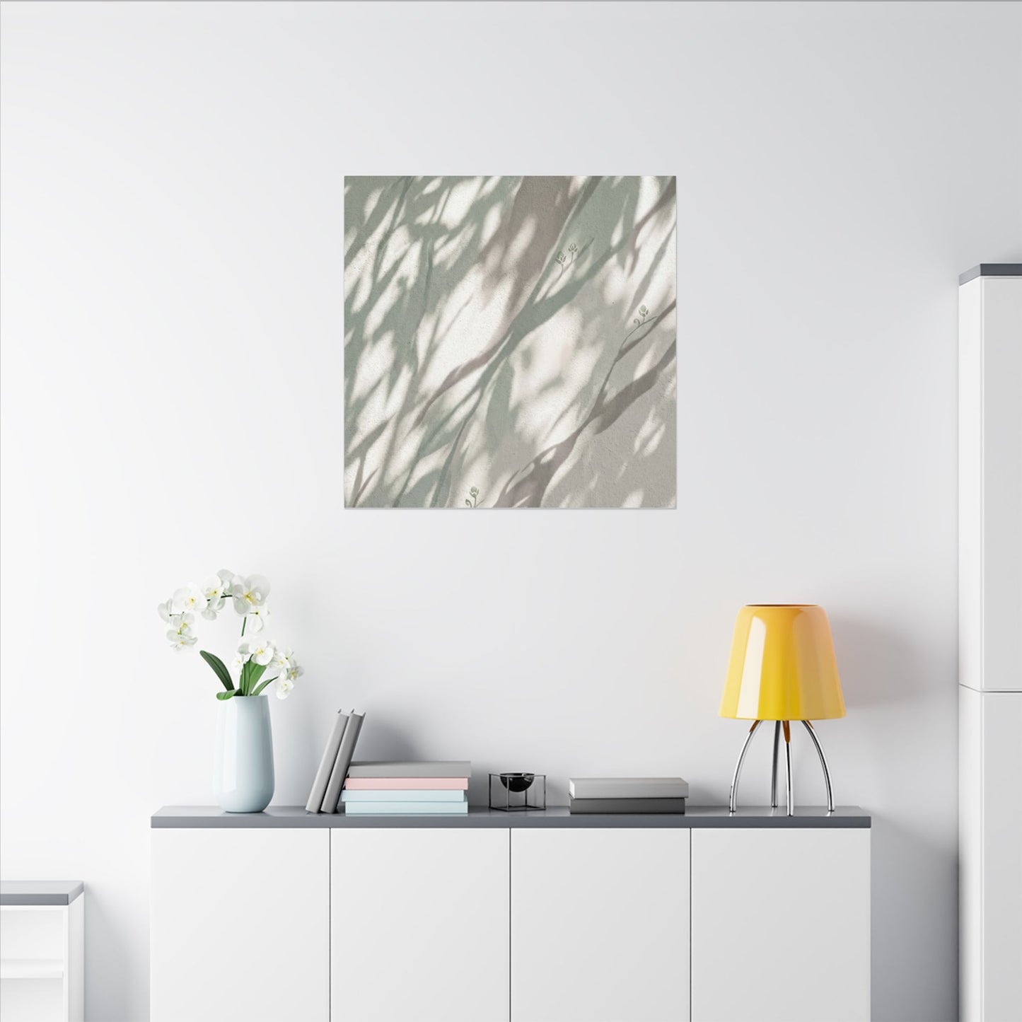 Japandi Shadow Play in Dappled | Japanese Pattern Canvas Art