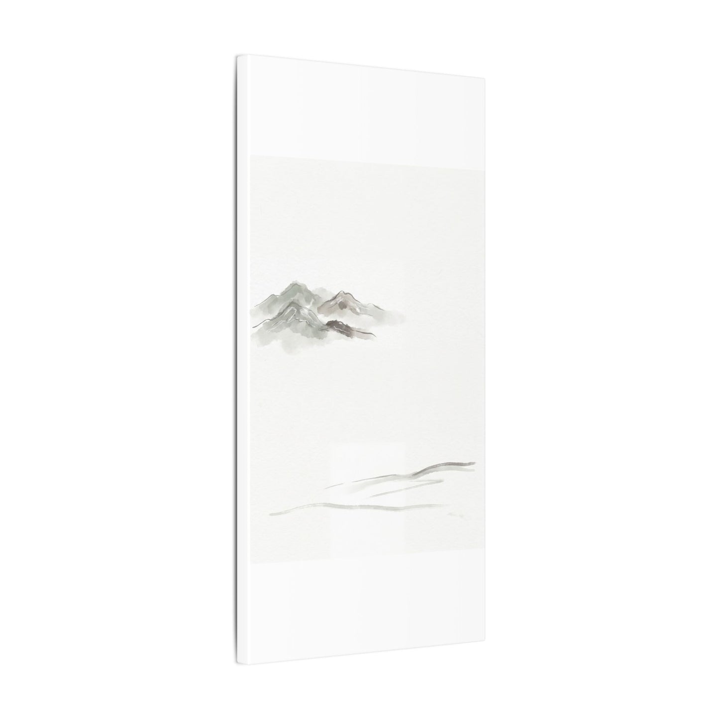 Winter Mountain Mist Minimal Line Canvas Art | Elegant Decor