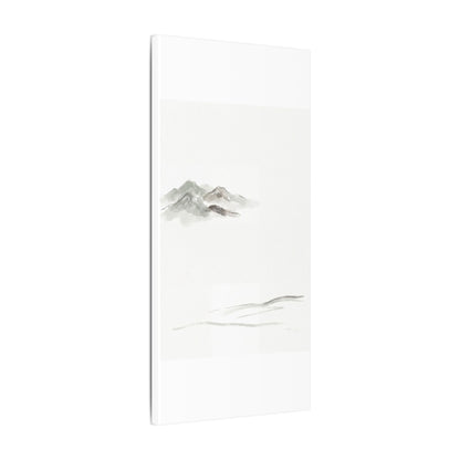 Winter Mountain Mist Minimal Line Canvas Art | Elegant Decor