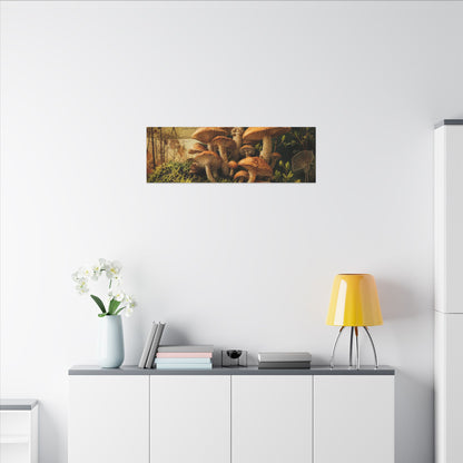 Spring Wild Mushrooms Herbarium Canvas Art | Earthy Decor