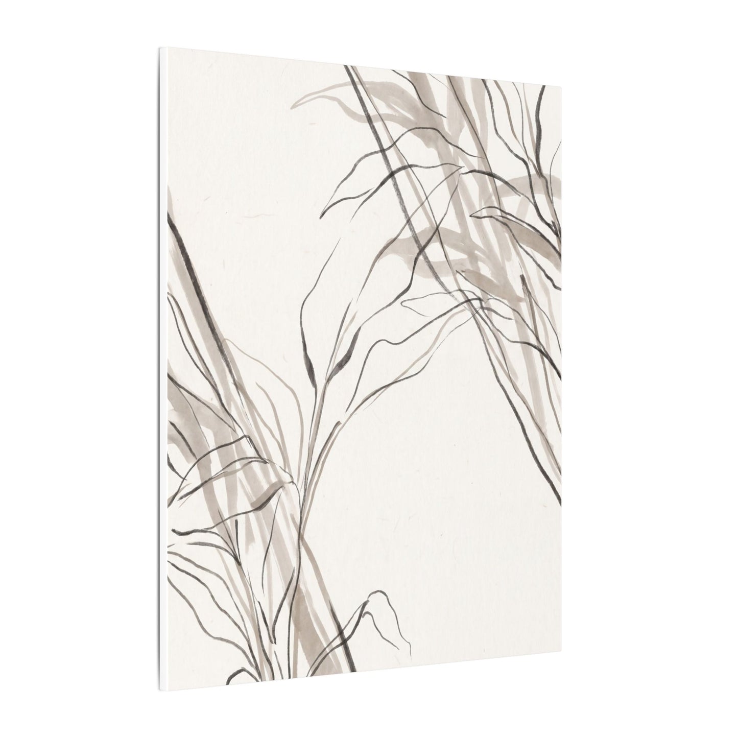 Neutral Shoji Screen Canvas Art - Minimal Line Japandi