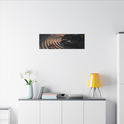 Rock Garden Moody Minimal Canvas Art | Bold Dark Japandi Art