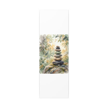 Golden Hour River Stones Canvas Art - Japandi Mono No Aware