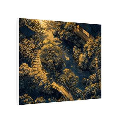 Contemplative Moonlit Garden Canvas Art - Ukiyo E Inspired Zen