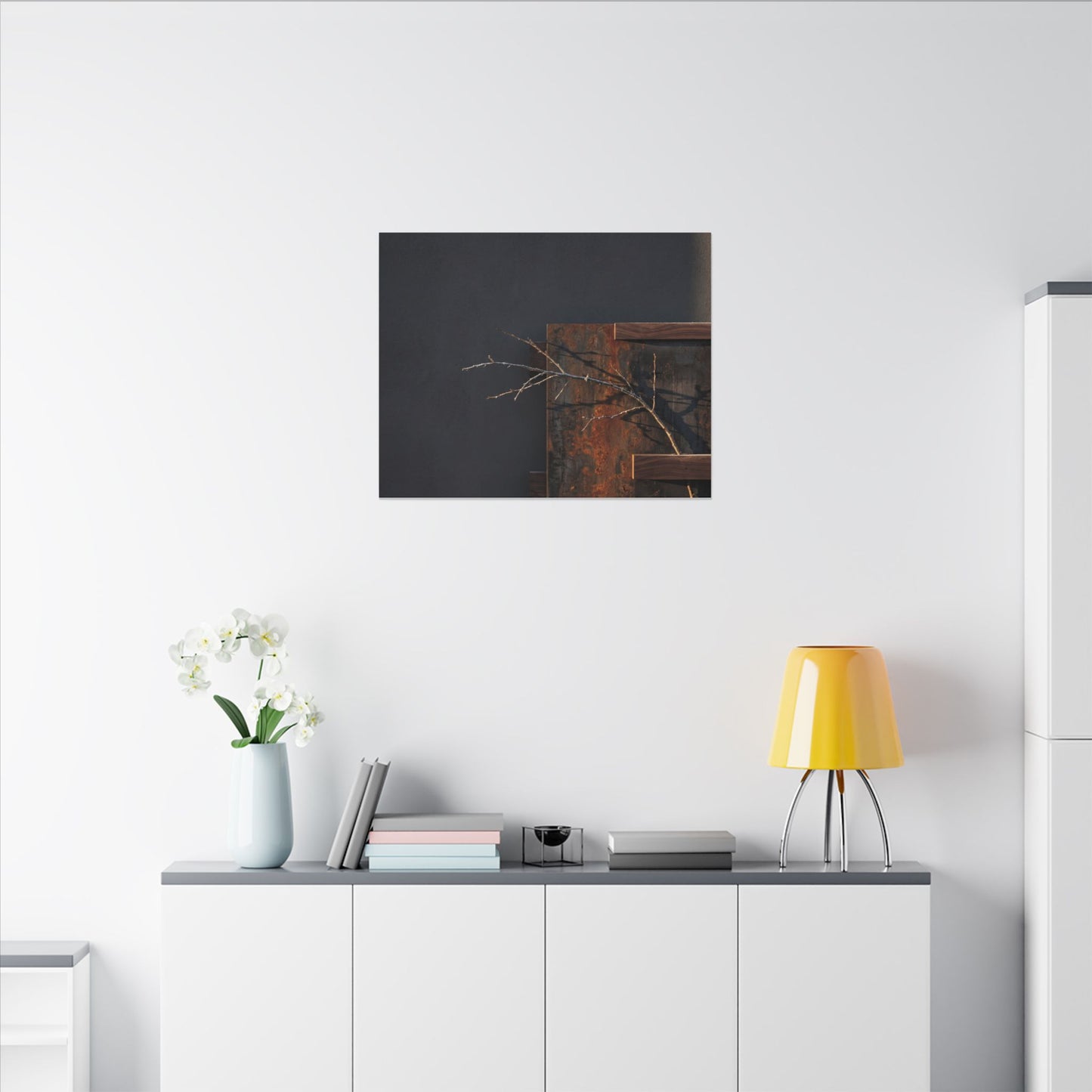 Ma Rust Patina Canvas Art - Dark Japandi Dark Texture