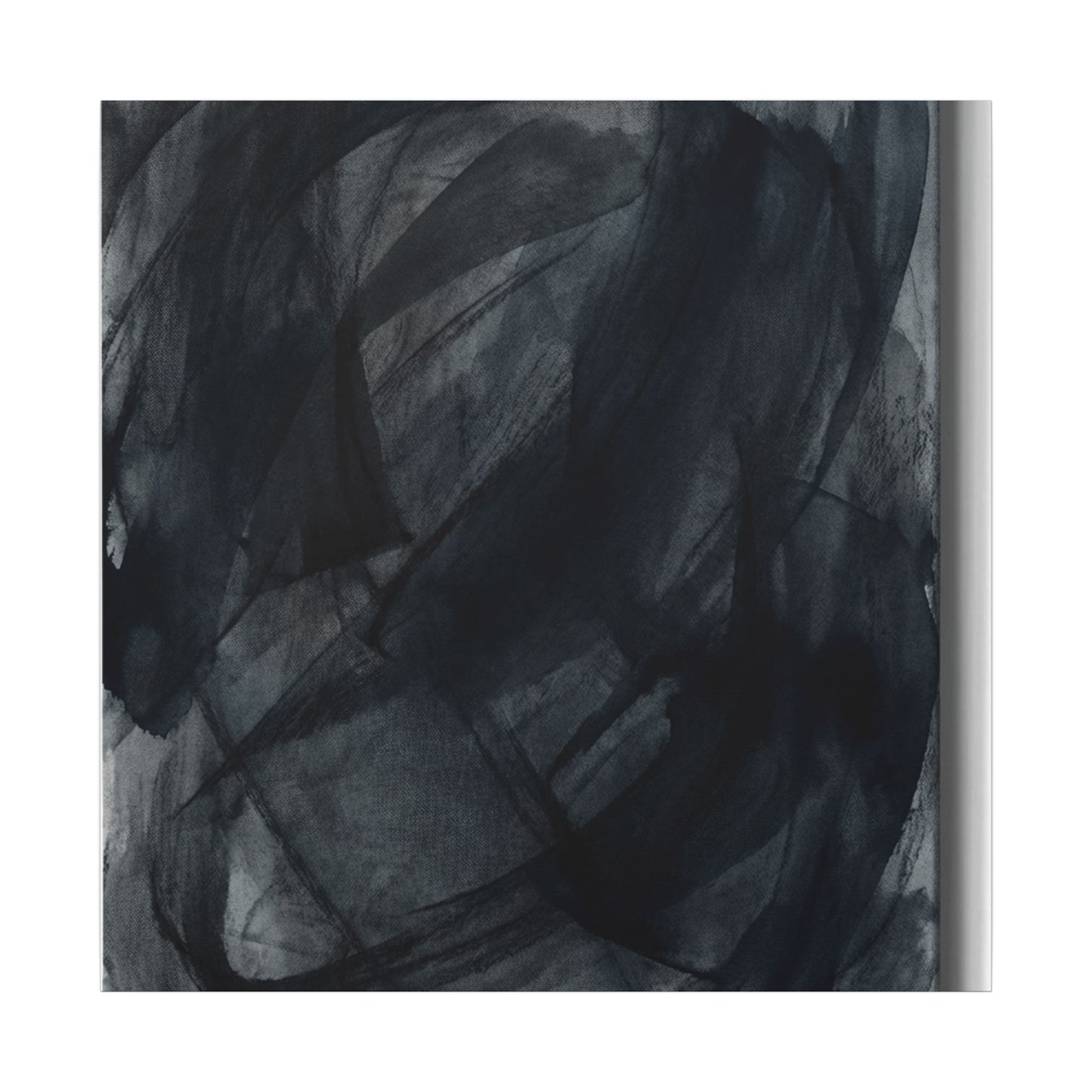 Deep Tones Dark Japandi Charcoal Canvas Art