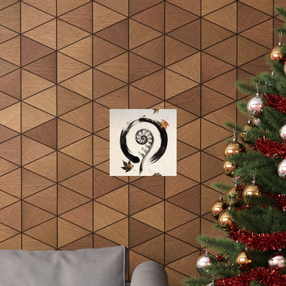 Autumn Fern Unfurling Enso Wall Art Print | Peaceful Decor