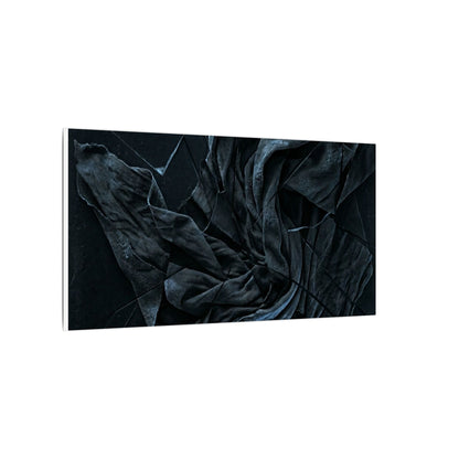 Dark Japandi Silk Drape in Moonlight | Moody Minimal Canvas Art