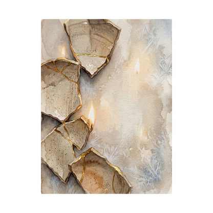 Winter Broken Pottery Watercolor Wall Art Print | Neutral Decor