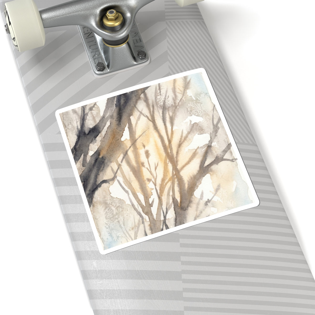 Elegant Shadow Play Sticker - Watercolor Japandi