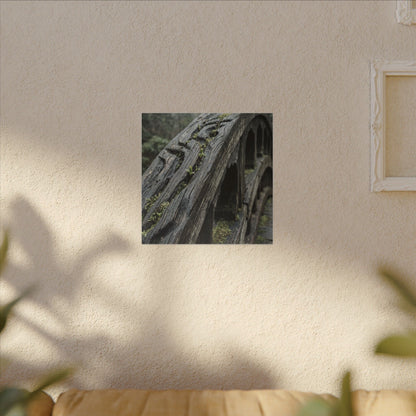 Overcast Wooden Bridge Canvas Art - Japandi Kanso