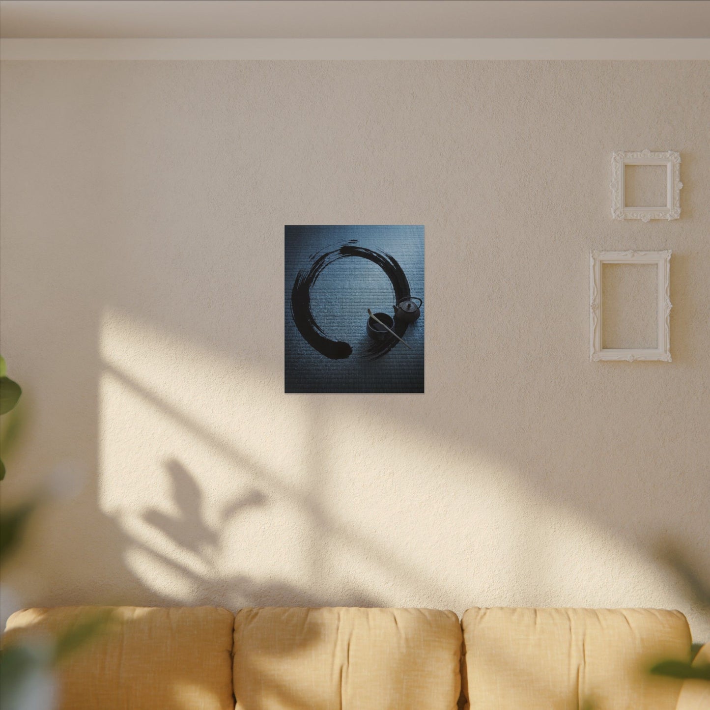 Winter Tea Ceremony Enso Canvas Art | Peaceful Decor