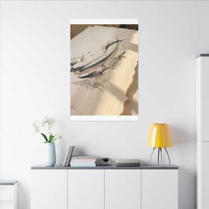 Ink Brushstroke Watercolor Canvas Art | Neutral Japandi Art