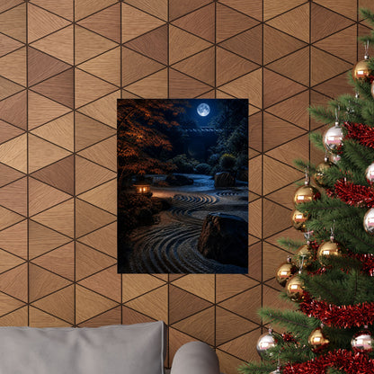 Datsuzoku Rock Garden Wall Art Print - Dark Japandi Shadow Zen