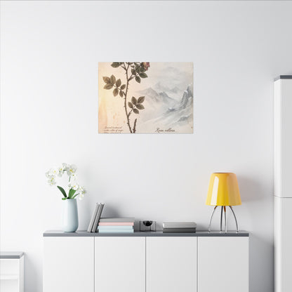 Winter Mountain Mist Herbarium Canvas Art | Earthy Decor