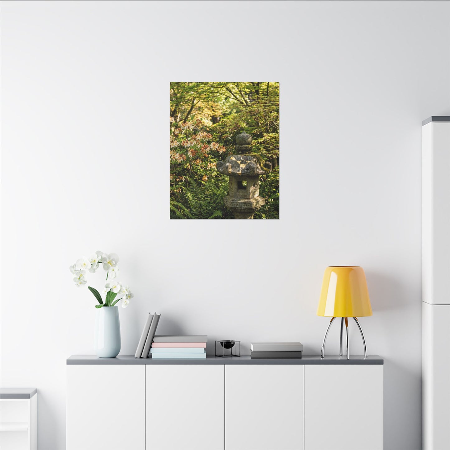 Spring Stone Lantern Gold Repair Canvas Art | Beautiful Decor