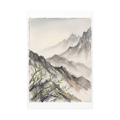 Spring Mountain Mist Texture Canvas Art | Warm Decor
