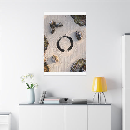 Rock Garden Canvas Art | Winter Zen Enso Art