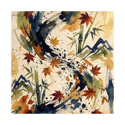 Golden Hour Ink Brushstroke Wall Art Print - Zen Shibui