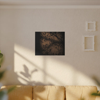Dark Japandi Shadow Play in Golden Hour | Shadow Zen Canvas Art