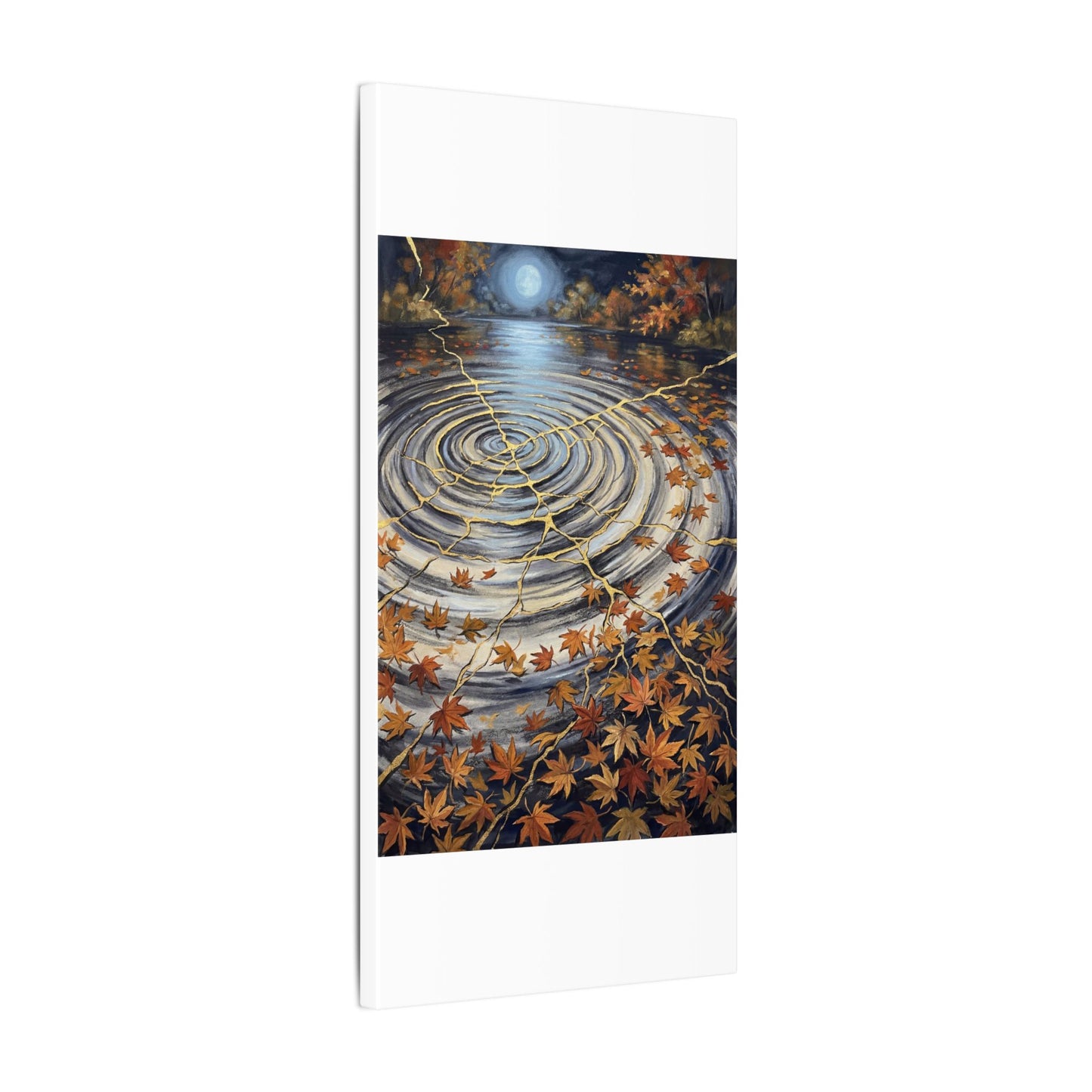 Moonlight Water Ripple Canvas Art - Kintsugi Fukinsei