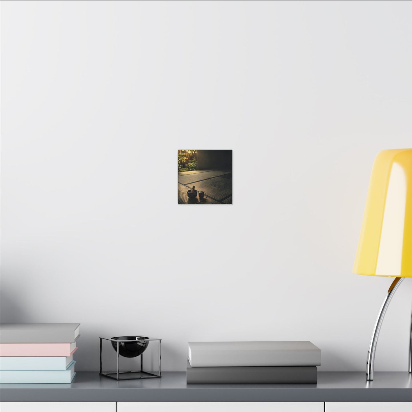 Dark Japandi Tea Ceremony in Golden Hour | Dark Texture Canvas Art