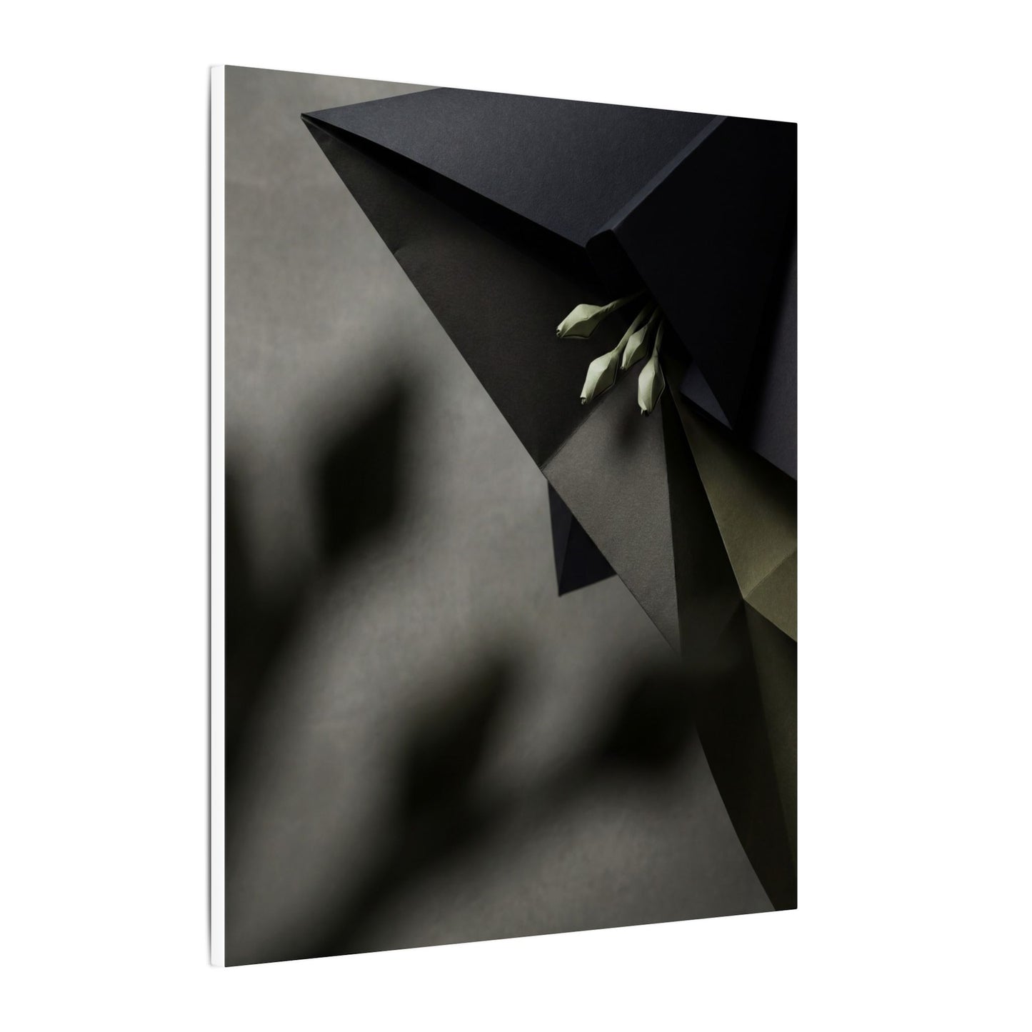 Paper Fold Moody Minimal Canvas Art | Luxurious Dark Japandi Art