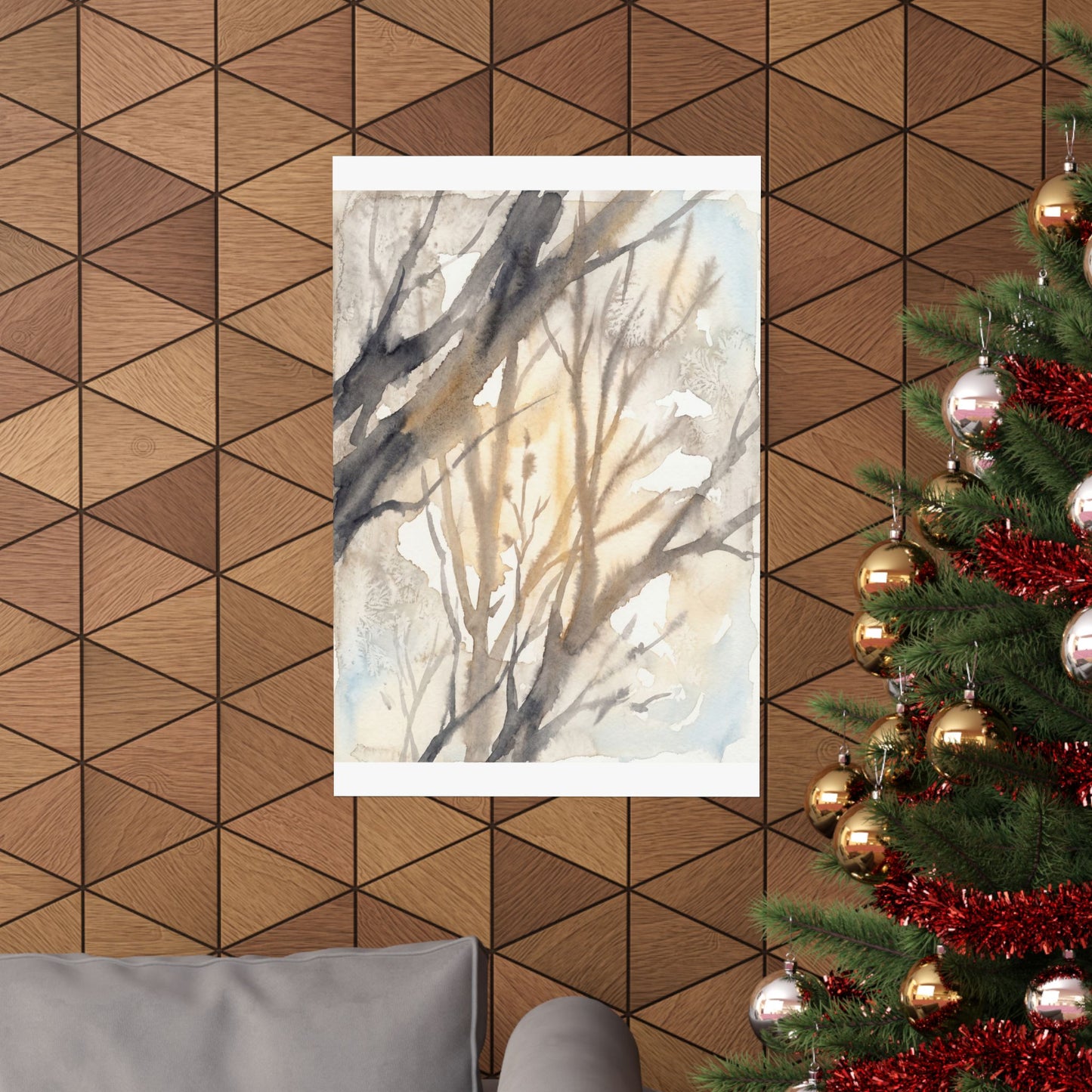 Ma Shadow Play Wall Art Print - Japandi Watercolor