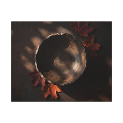 Ceramic Bowl Canvas Art | Autumn Dark Japandi Dark Texture Art