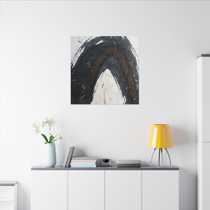 Moody Ink Brushstroke Canvas Art - Moody Minimal Dark Japandi