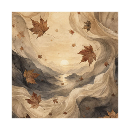 Silk Drape Wall Art Print | Autumn Japandi Watercolor Art