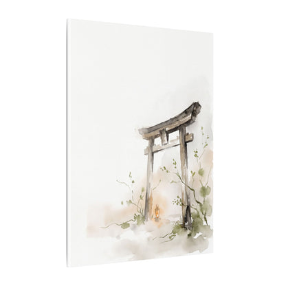 Fukinsei Torii Gate Canvas Art - Japandi Watercolor