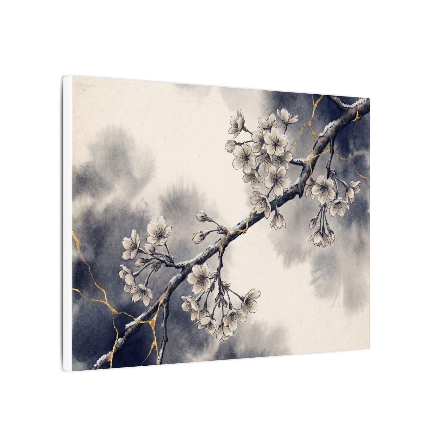 Ma Cherry Blossom Canvas Art - Kintsugi Gold Vein