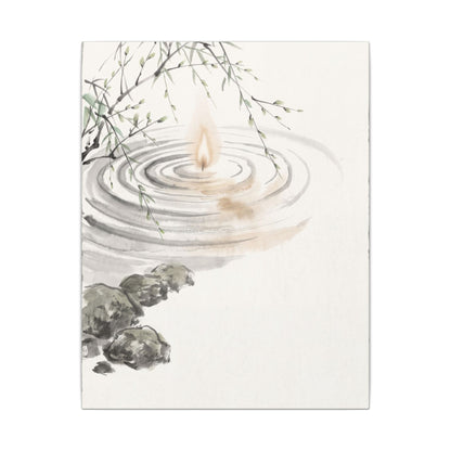 Water Ripple Sumi E Canvas Art | Tranquil Zen Art