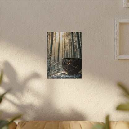 Fukinsei Bamboo Grove Canvas Art - Kintsugi Gold Repair