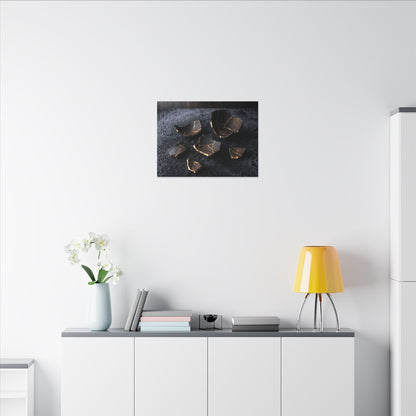 Winter Broken Pottery Shadow Zen Canvas Art | Bold Decor